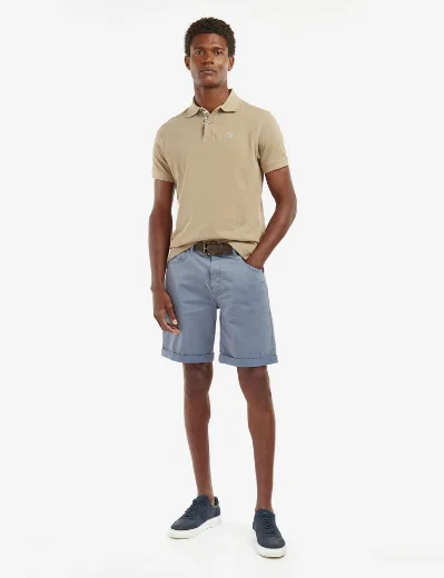 Barbour Tartan Pique Polo Shirt | Washed Stone