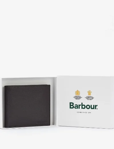 Barbour Amble Leather Billfold Wallet | Dark Brown