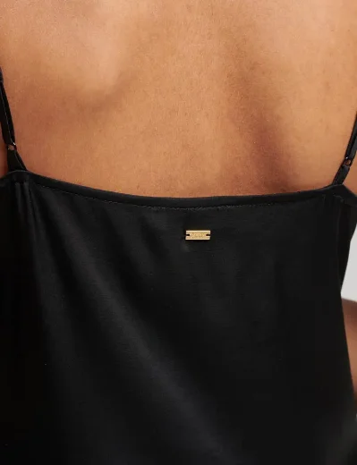 Superdry Satin Cami Midi Slip Dress | Black