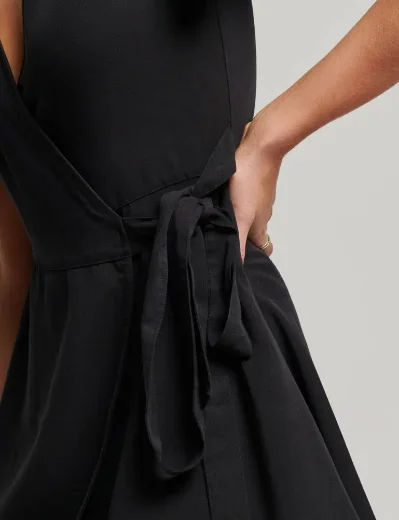 Superdry Vintage Mini Wrap Dress | Black