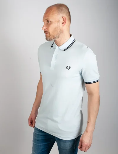 Fred Perry Twin Tipped Polo Shirt | Light Ice 