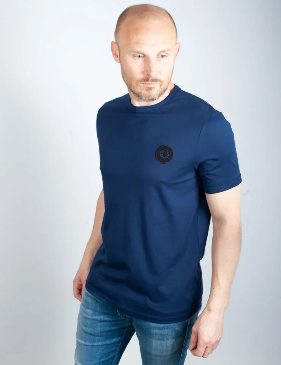 Fred Perry Laurel Wreath Patch T-Shirt | French Navy