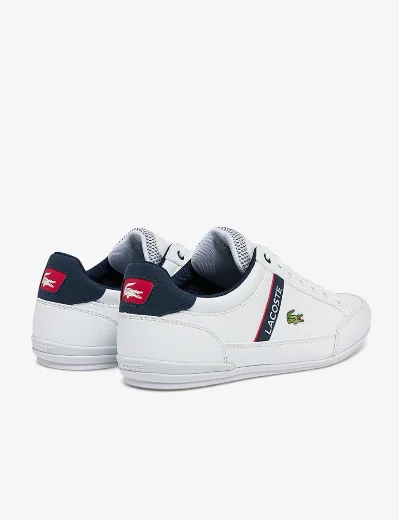 Lacoste Men's Chaymon Textile and Synthetic Trainer | White/Navy