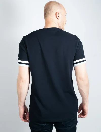 Fred Perry Bold Tipped Pique T-Shirt | Navy/Sky