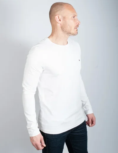 Tommy Hilfiger Stretch Slim Fit Long Sleeve T-Shirt | White