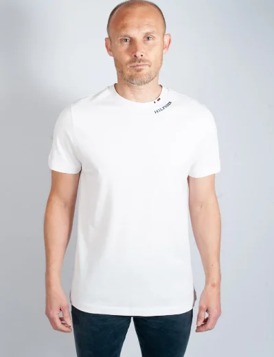 Tommy Hilfiger Neckline Logo Pique T-Shirt | White