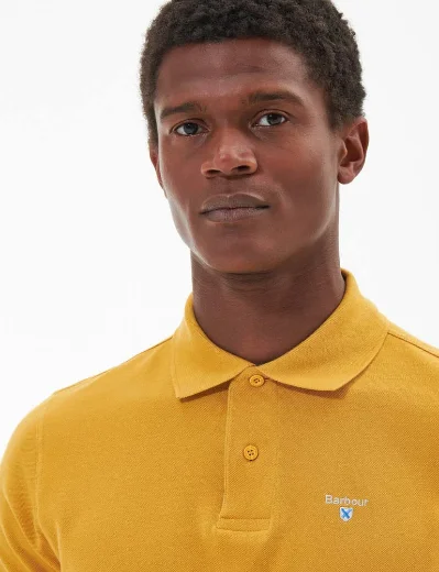 Barbour Tartan Pique Polo Shirt | Harvest Gold