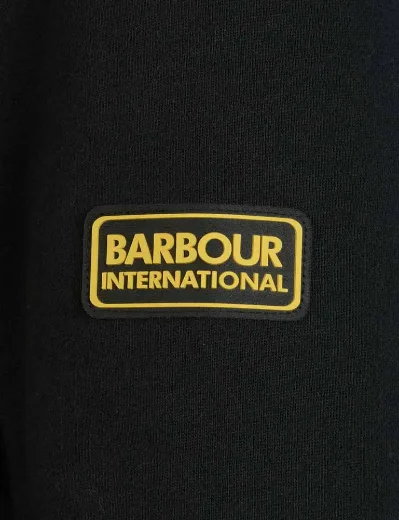 Barbour Intl Badge Half Zip Hoodie | Black