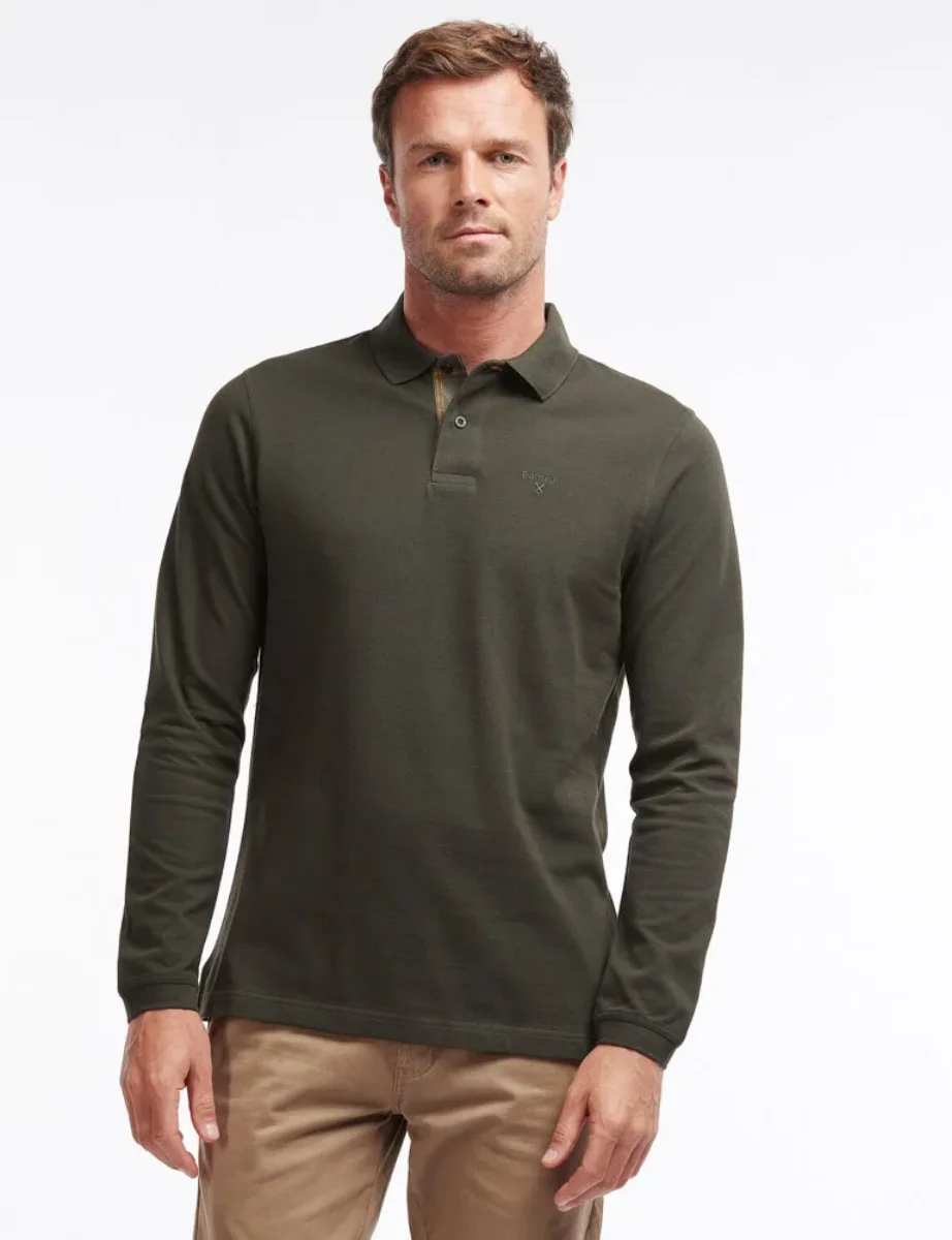Barbour Essential Long Sleeve Polo | Forest