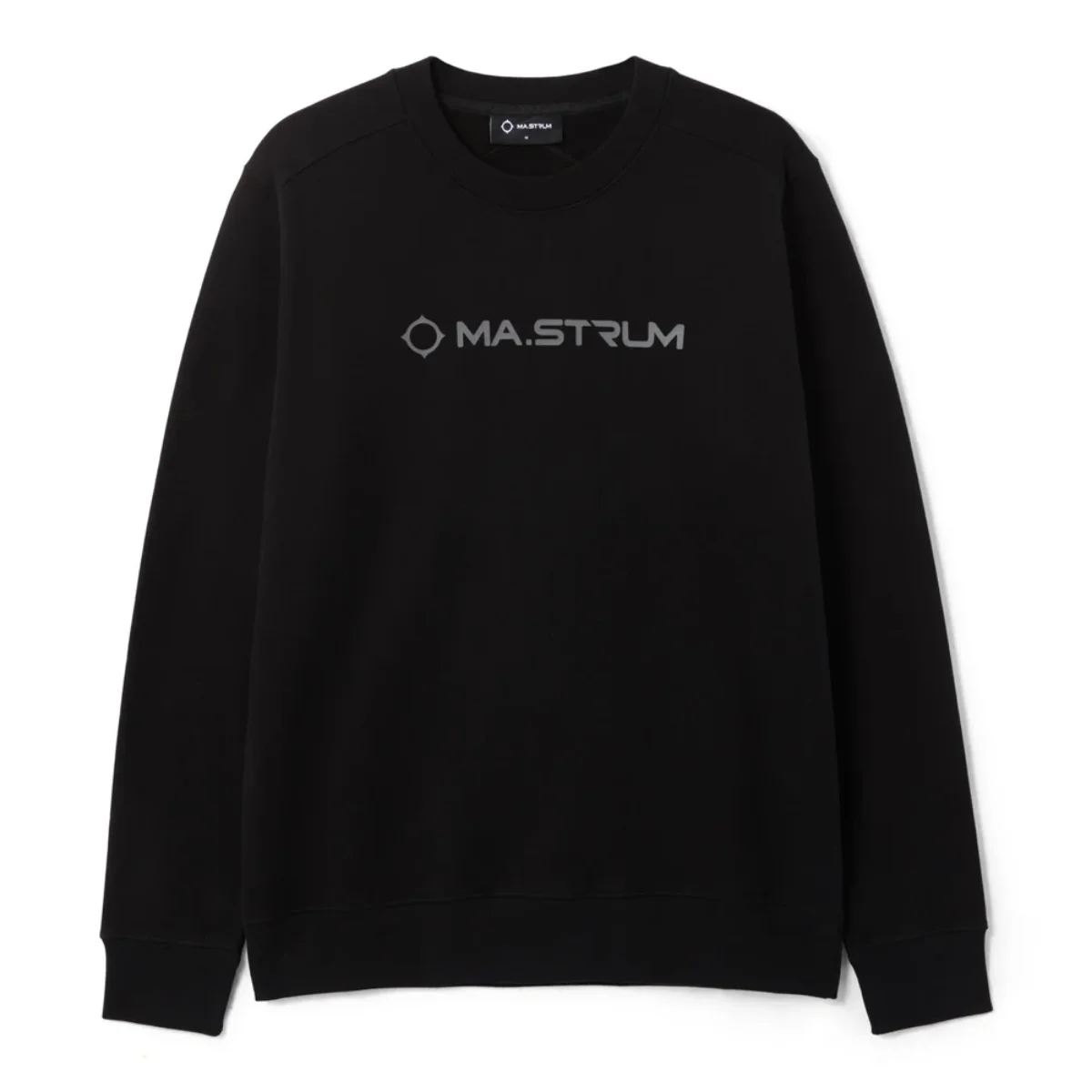 MA Strum Chest Logo Crew Neck Sweater | Jet Black