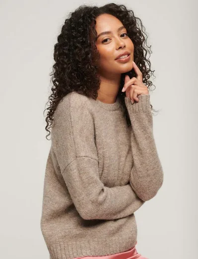 Superdry Essential Crew Neck Jumper | Beige