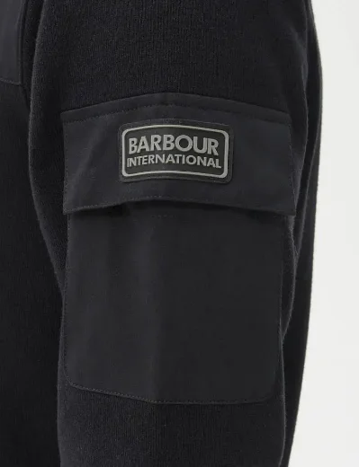 Barbour Intl Atomic Knitted Zip Through Hoody | Black