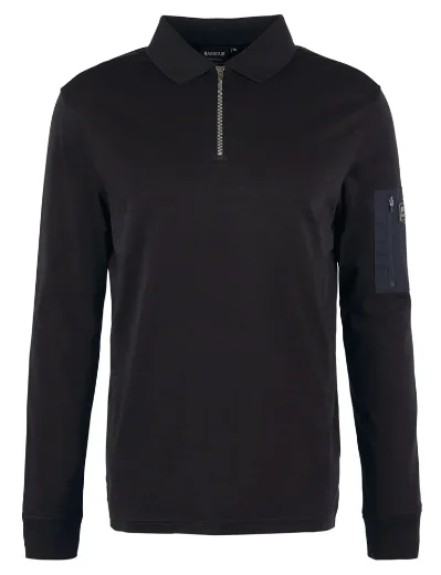 Barbour Intl Breaker Long Sleeve Polo Shirt | Black