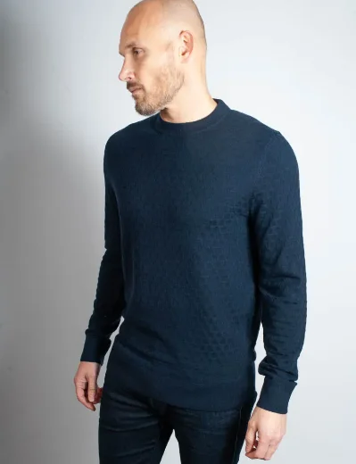 Ted Baker Loung Textured Knit Jumper | Navy