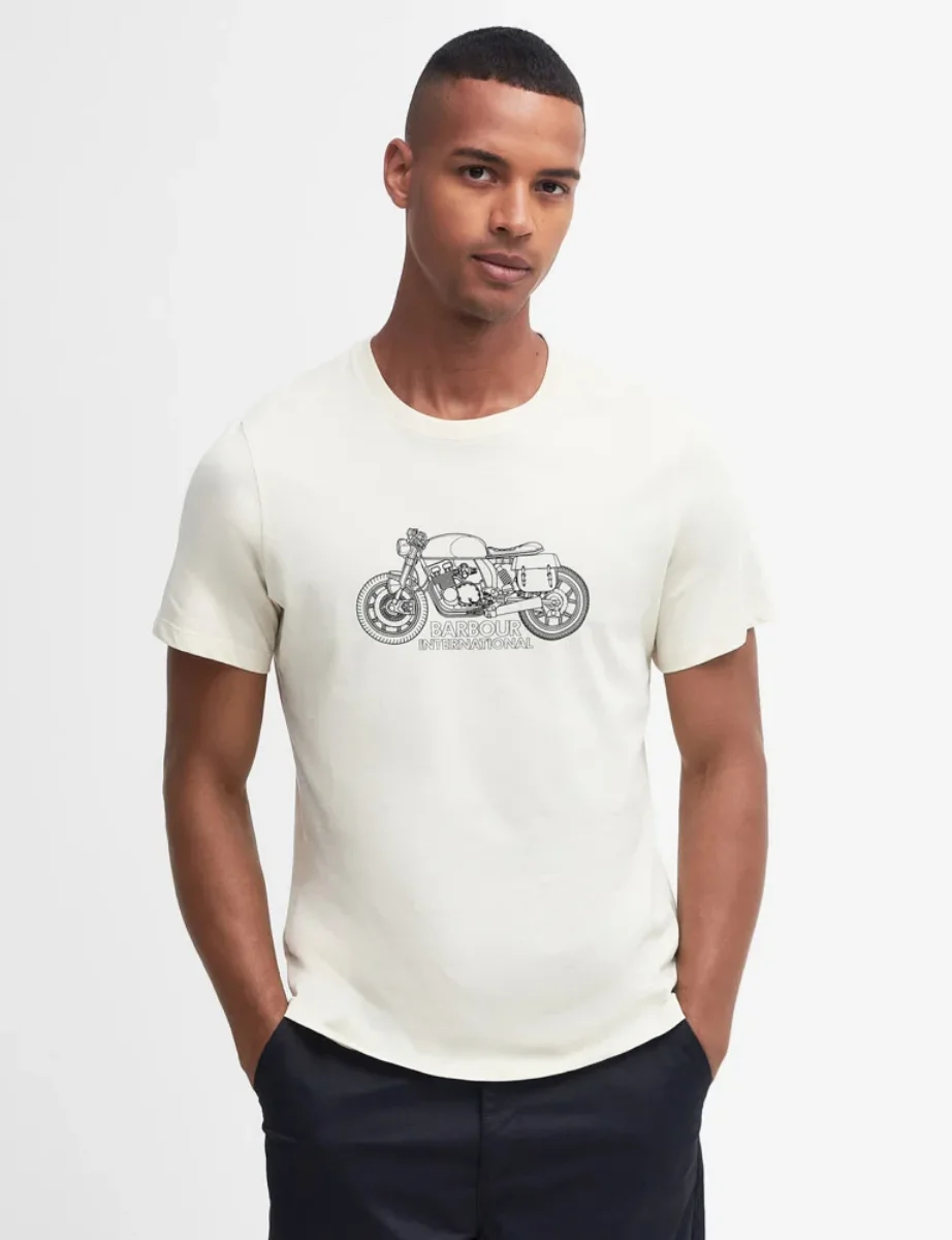 Barbour Intl Colgrove Moto T-Shirt | Dove Grey