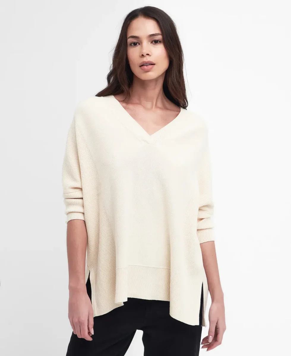 Barbour Intl Womens Rouse Knitted Jumper | Blanc