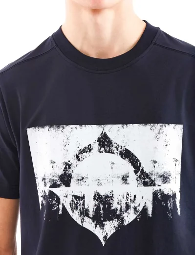 Ma Strum Grunge Logo T-Shirt | Ink Navy