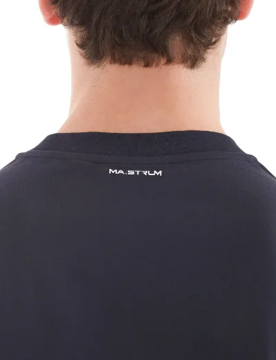 Ma Strum Grunge Logo T-Shirt | Ink Navy