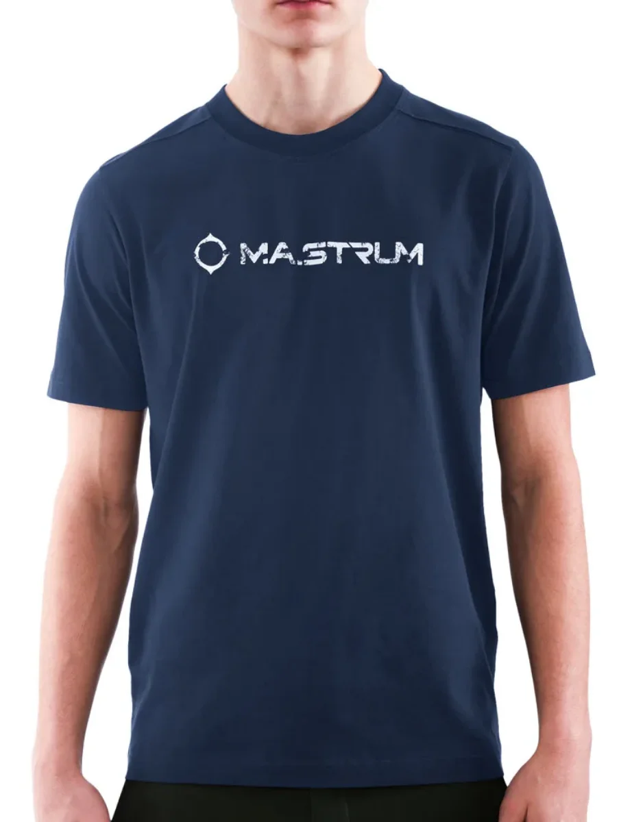 MA Strum Cracked Logo Print T-Shirt | Ink Navy