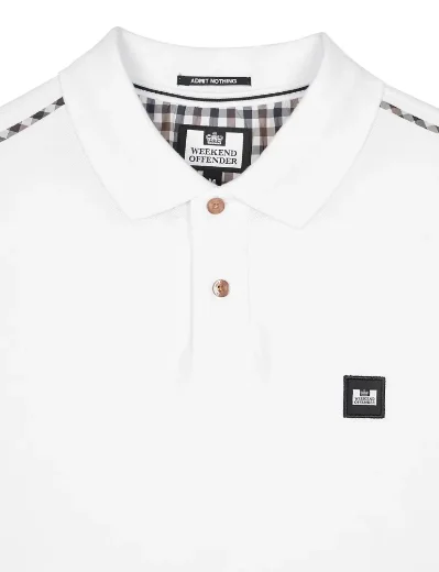 Weekend Offender Sakai Polo Shirt | White / House Check