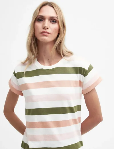Barbour Womens Lyndale Stripe Top | Soft Apricot