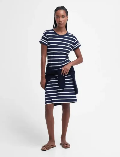 Barbour Womens Otterburn Stripe Dress | Navy / White