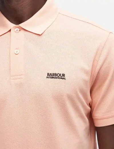 Barbour Intl Tourer Pique Polo Shirt | Peach Nectar