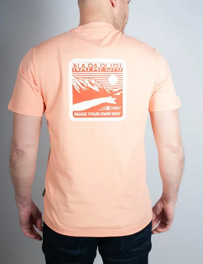 Napapijri Gouin Short Sleeve T-Shirt | Pink Salmon