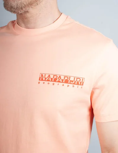 Napapijri Gouin Short Sleeve T-Shirt | Pink Salmon