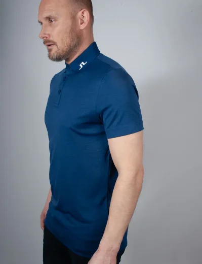 J.Lindeberg Heath Regular Fit Polo Shirt | Estate Blue Melange