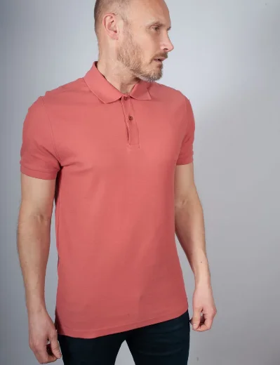 J.Lindeberg Troy Pique Polo Shirt | Dusty Cedar