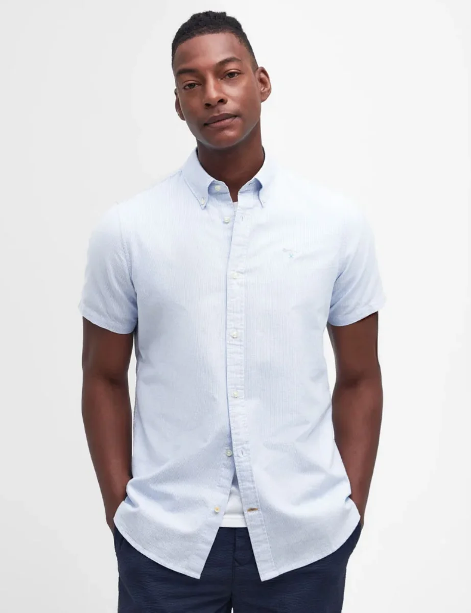 Barbour Striped Oxtown Tailored Shirt | Sky Blue