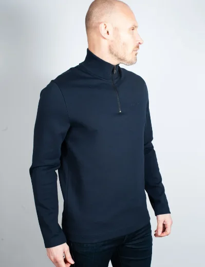 Ted Baker ACTOS Half Zip Branded Sweatshirt | Navy