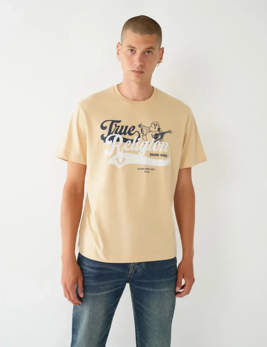 True Religion Relaxed Old Skool Logo T-Shirt | Semolina