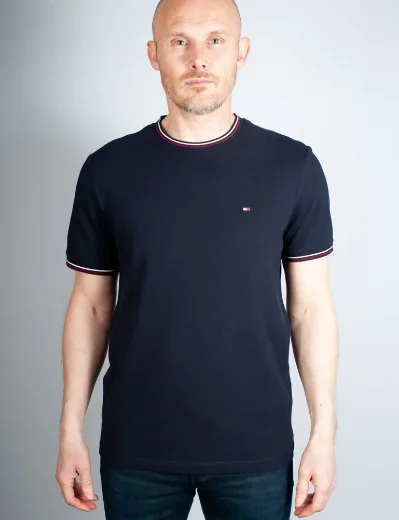 Tommy Hilfiger RWB Tipped Collar T-Shirt | Desert Sky