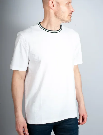 Ted Baker Rousel Slim Fit Jacquard T-Shirt | White