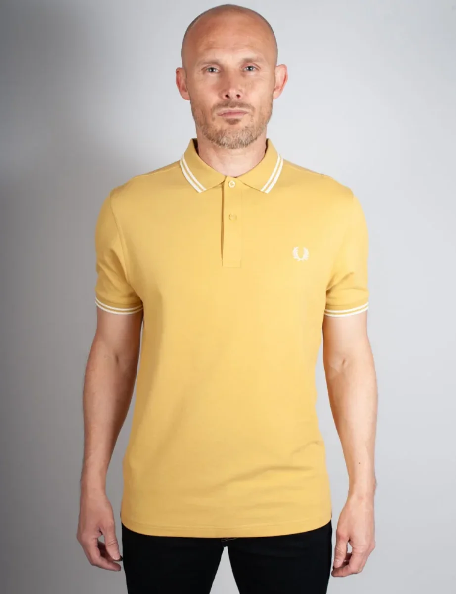 Fred Perry Twin Tipped Polo Shirt | Honeycomb/Ecru