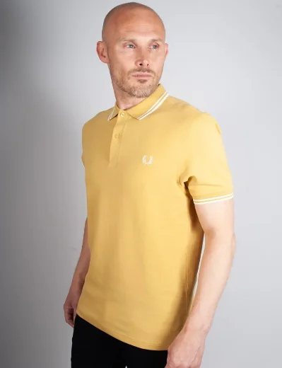 Fred Perry Twin Tipped Polo Shirt | Honeycomb/Ecru