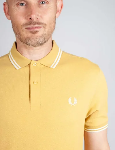 Fred Perry Twin Tipped Polo Shirt | Honeycomb/Ecru