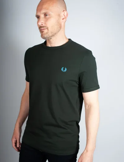 Fred Perry Ringer T-Shirt | Night Green