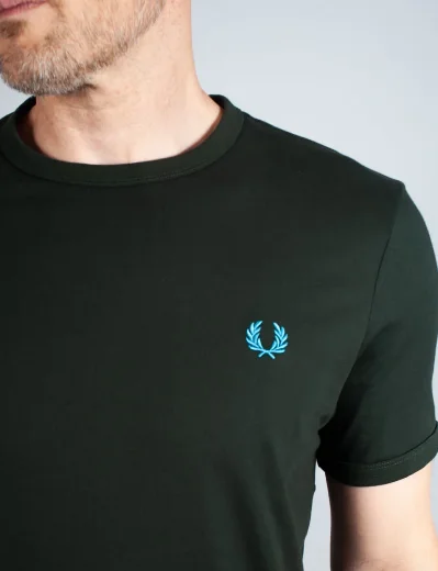 Fred Perry Ringer T-Shirt | Night Green