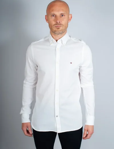 Tommy Hilfiger 1985 Collection Knitted Slim Fit Shirt | White