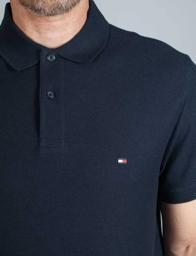 Tommy Hilfiger Pique Structure Regular Fit Polo Shirt | Navy