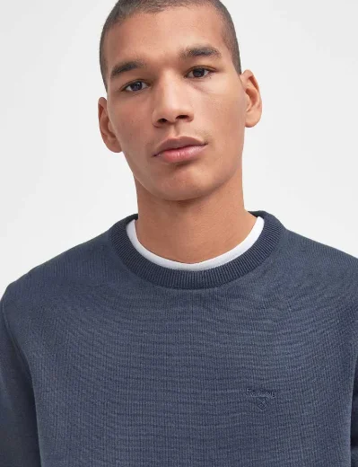 Barbour Pima Cotton Crew Neck Jumper | Navy