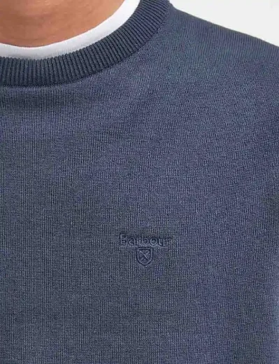 Barbour Pima Cotton Crew Neck Jumper | Navy