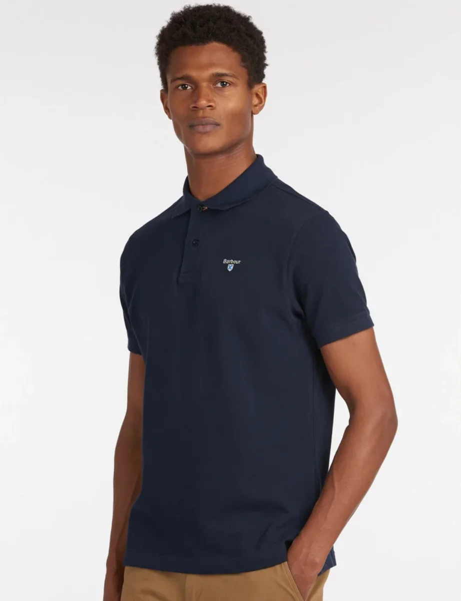 Barbour Tartan Pique Polo Shirt | New Navy