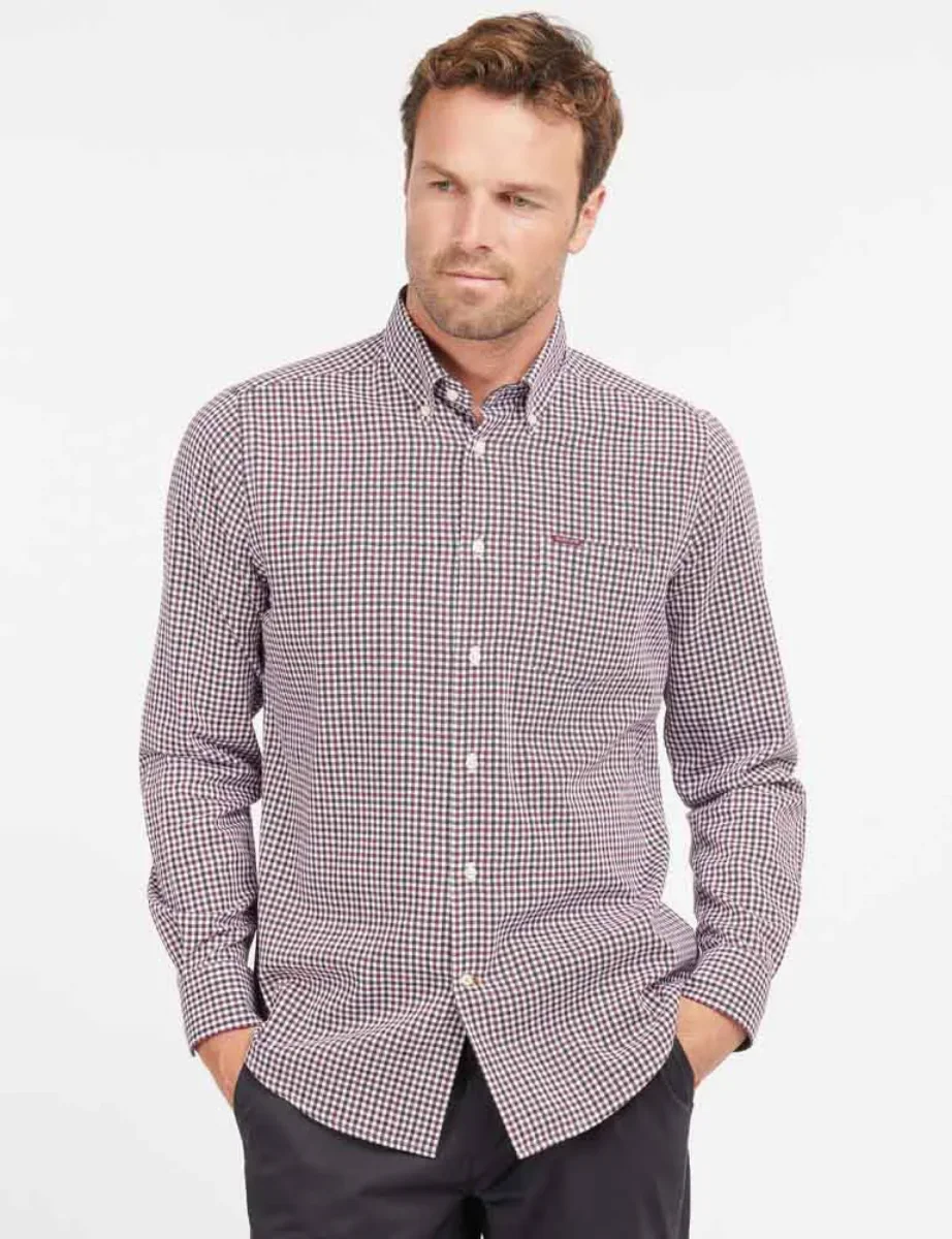 Barbour Padshaw Tailored Gingham Shirt | Rich Red