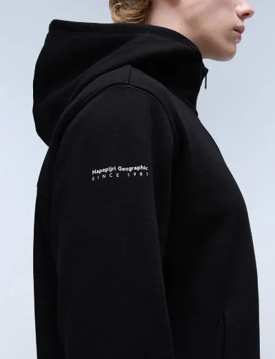 Napapijri B-Badge Half Zip Hoody | Black