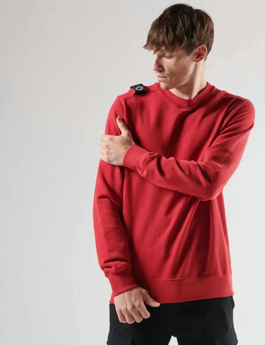 Ma Strum Core Crew Neck Sweater | Carmine Red