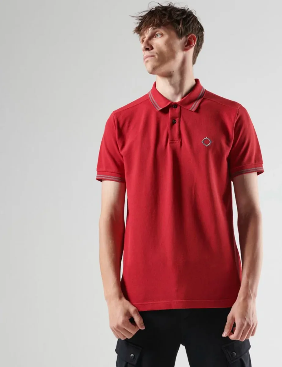 Ma Strum Double Tipped SS Polo | Carmine Red